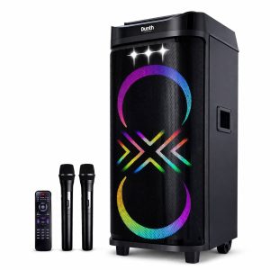 Haut parleur à batterie rechargeable avec 2 microphone 20000W DUNTH DU-SPMB2727